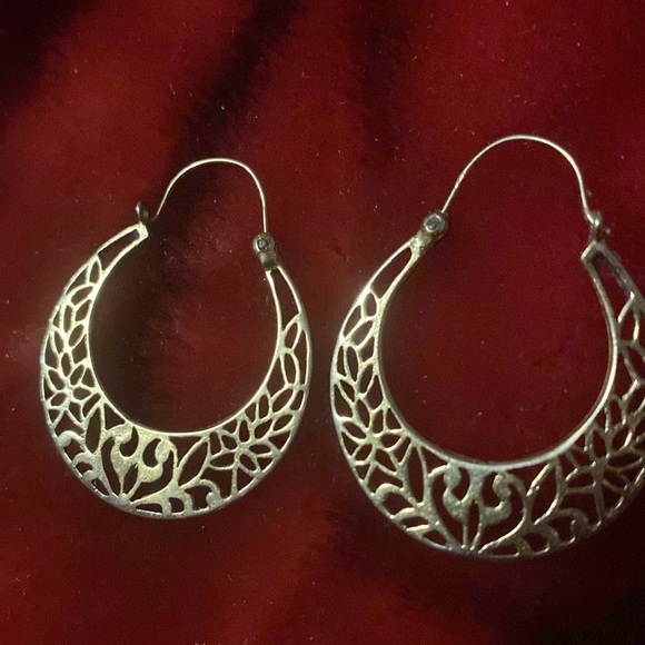 M14K REAL GOLD HANDMADE DIME SIZE CUBAN HOOP EARRINGS - Picture 9 of 13